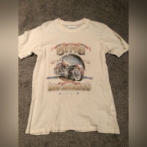 Anine Bing LILI BIKER TEE IN CREAM Size XS